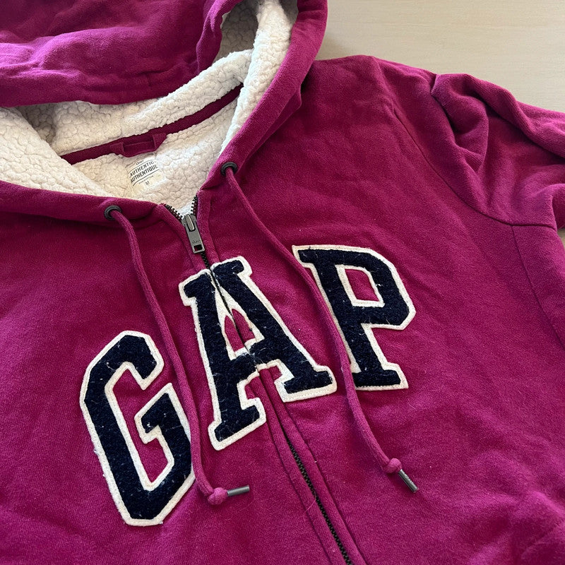 Gap M 38 veste sweat shirt capuche hoodie jacket Jacke jas fushia violet molletonné