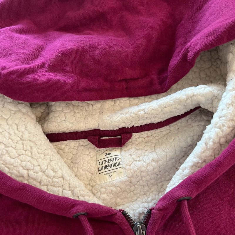 Gap M 38 veste sweat shirt capuche hoodie jacket Jacke jas fushia violet molletonné