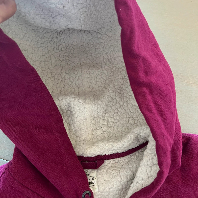 Gap M 38 veste sweat shirt capuche hoodie jacket Jacke jas fushia violet molletonné