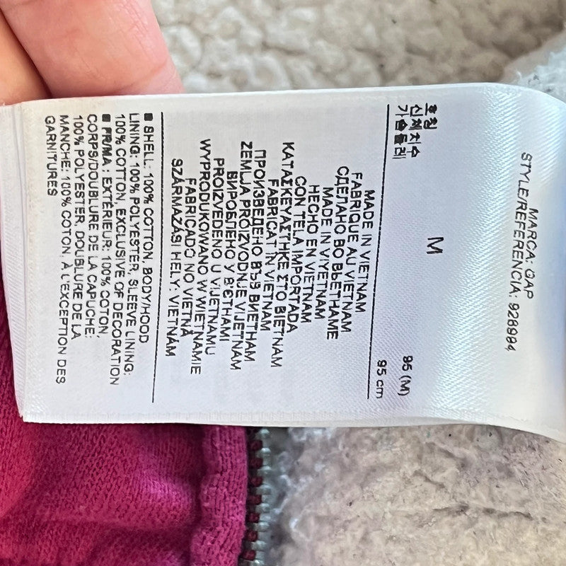 Gap M 38 veste sweat shirt capuche hoodie jacket Jacke jas fushia violet molletonné