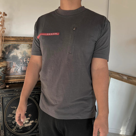 Prada - T-shirt - haut - gris - L - Y2K Style