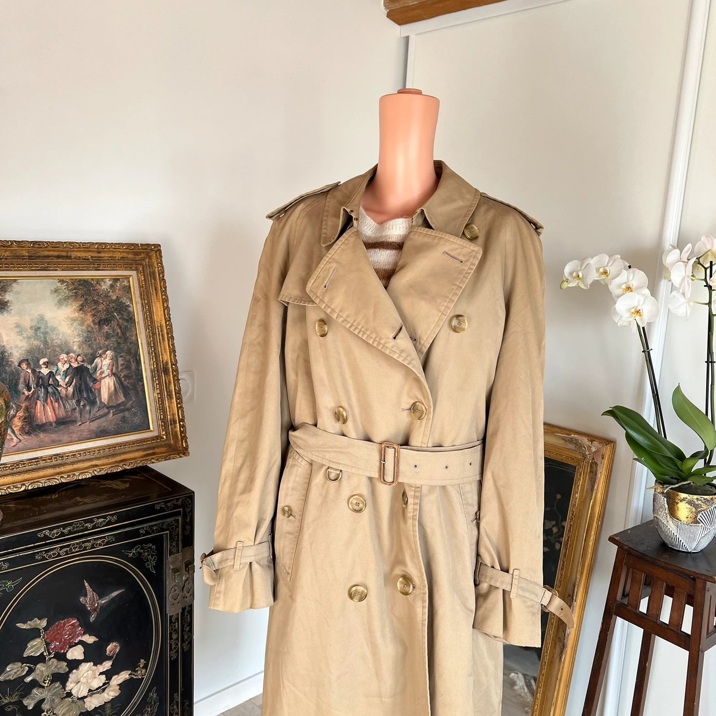 Burberry - Trenchcoat Beige - L 40 XL 42 - Vintage